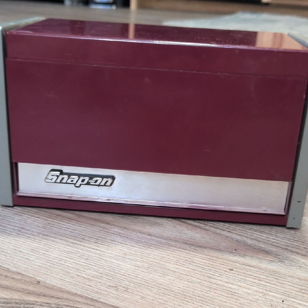 Snap Burgundy and Gray Electronics Storage Box
